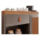 Aparador Sydney Cinza Pérola Noce Com Porta Em Detalhe 3d