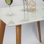 Aparador Tampo Em Mdf Com Vidro 120x40cm Slim Off White