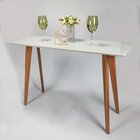 Aparador Tampo Em Mdf Com Vidro 120x40cm Slim Off White