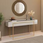 Aparador Tampo Espelhado 137 Cm Pes Metal Kika Dj Moveis