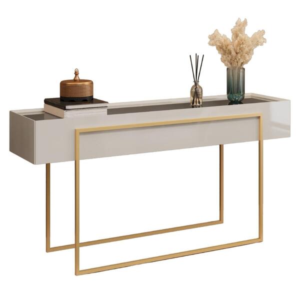 Aparador Tampo Espelhado 137 Cm Pes Metal Kika Dj Moveis