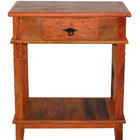 Aparador Tradicional 70cm Madeira Maciça Com Pátina 1 Gaveta