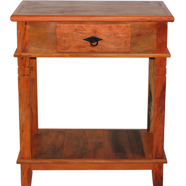 Aparador Tradicional 70cm Madeira Maciça Com Pátina 1 Gaveta