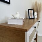 Aparador Trama 2 Gavetas Com Pintura 3d Palha Cinamomo/off Wh