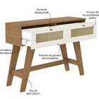 Aparador Trama 2 Gavetas Com Pintura 3d Palha Cinamomo/off Wh