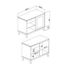 Aparador Trama Com 1 Porta E 1 Gaveta Mb 1001 Mel Off White