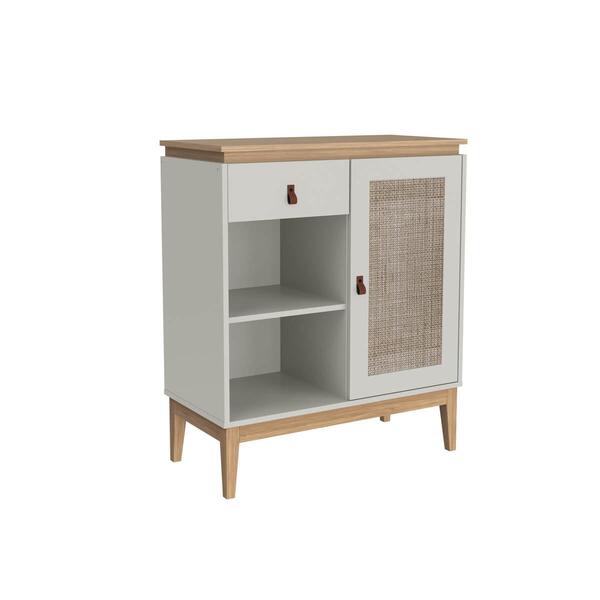 Aparador Trama Com 1 Porta E 1 Gaveta Mb 1001 Mel Off White