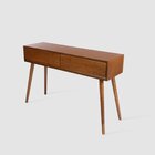 Aparador Tulipa Em Madeira 2 Gavetas Cor Imbuia Imbuia