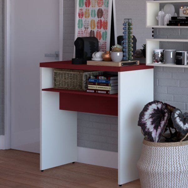 Aparador Vasado Amadis Natus Bramov Móveis Branco/vermelho