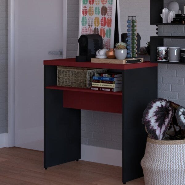 Aparador Vasado Amadis Natus Bramov Móveis Preto/vermelho