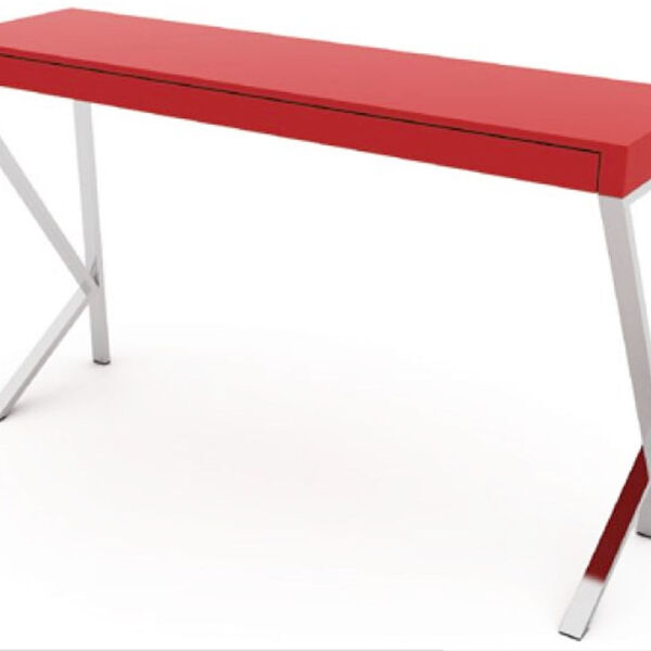 Aparador Veneza Mdf Vermelho Estrutura Cromada 1 48 Mt (larg)