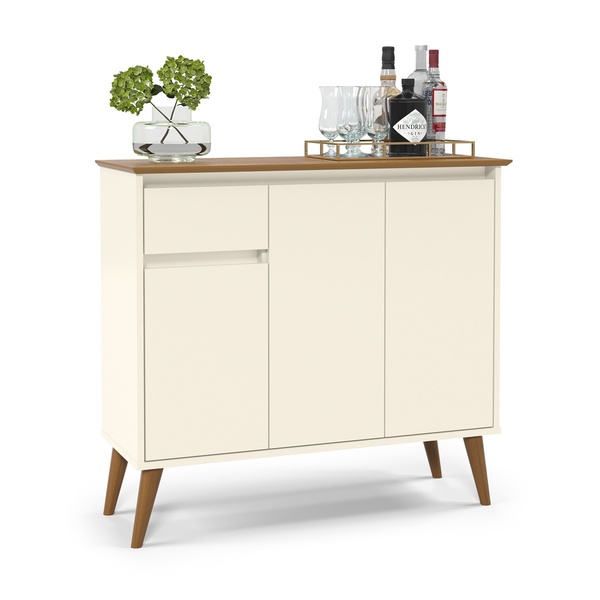 Aparador Veneza Off White/Freijó – Ej Móveis
