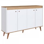 Aparador Viena 4 Portas 2 Prateleiras Mel/branco - Delmarco