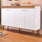 Aparador Viena 4 Portas 2 Prateleiras Mel/branco - Delmarco