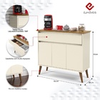 Aparador Zeus Off White/Freijó – Ej Móveis