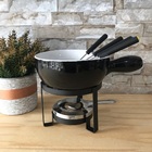 Aparelho De Fondue Cerâmica Preto 8 Peças