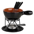 Aparelho De Fondue Em Cerâmica 9 Peças Para Queijo Ou Chocola