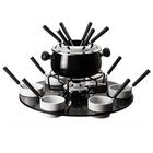 Aparelho De Fondue Preto Em Aço Inox Com Base Giratória Colhe