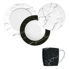 Aparelho De Jantar 16 Peças De Porcelana Germer Versa Nero