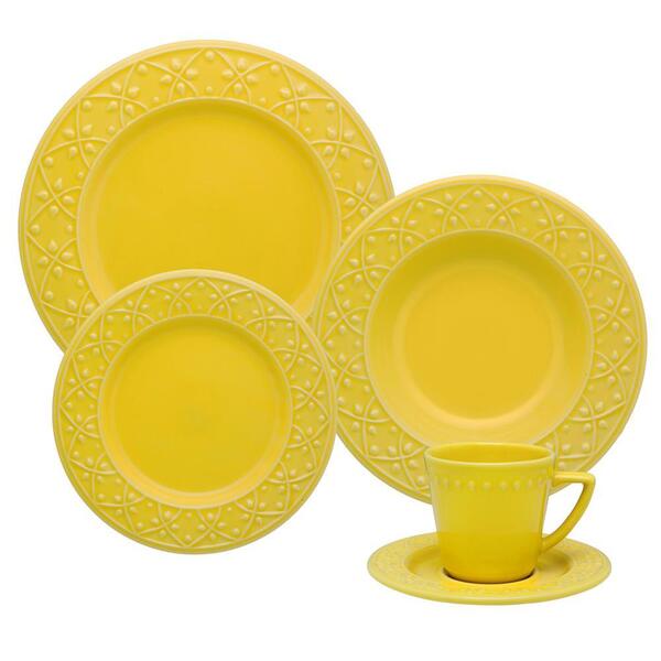 Aparelho De Jantar 20 Peças Sicília Amarelo - Oxford