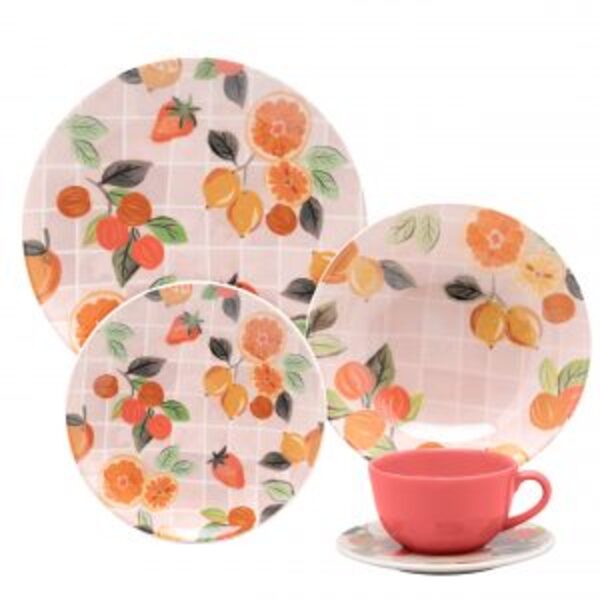 Aparelho De Jantar 20 Peças Unni Piquenique Oxford