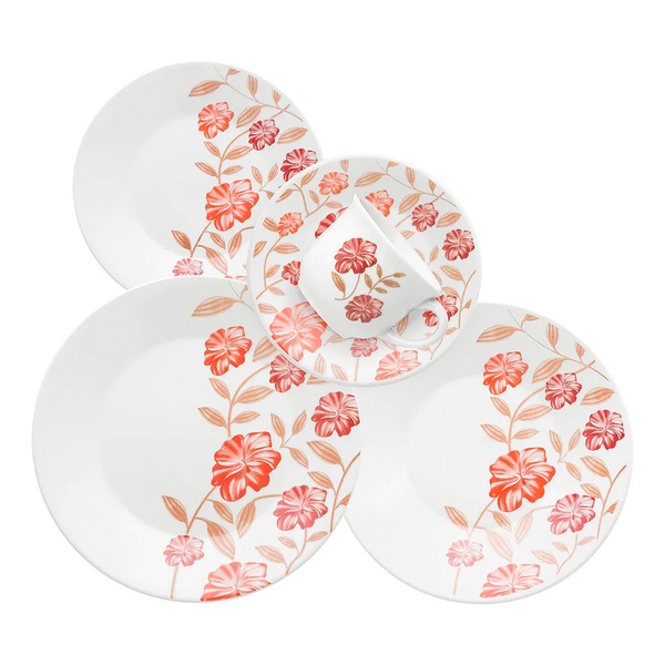 Aparelho De Jantar 20 Peças Vermelho Amor - Biona Cerâmica -