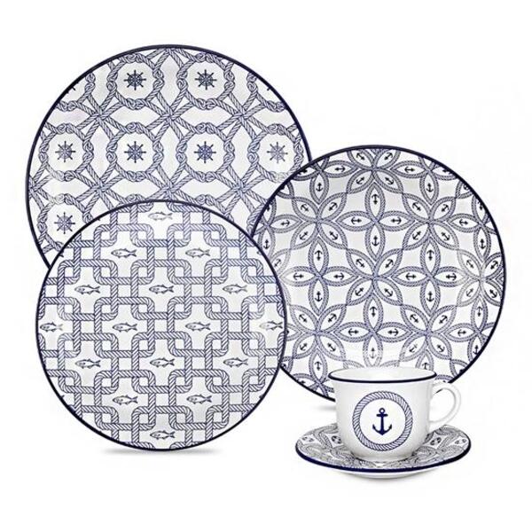 Aparelho De Jantar 20pçs Floreal Náutico