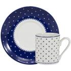 Aparelho De Jantar 42 Peças Maitê - Schmidt - Branco / Azul