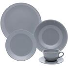 Aparelho De Jantar/chá 30 Peças Oxford Unni Cerâmica Cinza