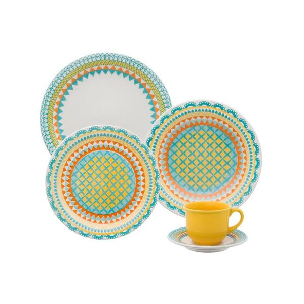 Aparelho De Jantar E Chá Daily Floreal Bilro - 20 Peças Oxford