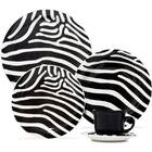 Aparelho De Jantar Floreal Zebra - 30 Peças - Oxford - Branco