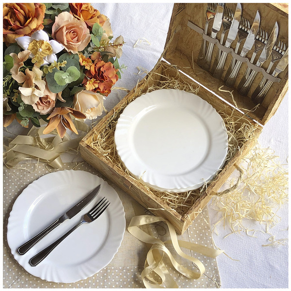 Aparelho De Jantar Pétala 18 Peças + Caixa Presente