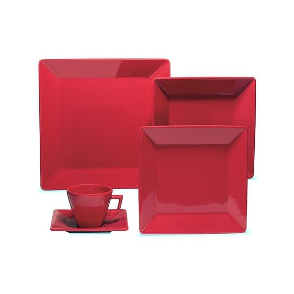 Aparelho De Jantar Quartier Red - 30 Peças - Oxford - Vermelho