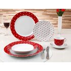 Aparelho De Jantar Red 20 Peças - Casambiente - Branco / Verm