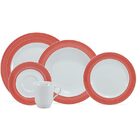 Aparelho De Jantar Saturno 30 Peças Borda Vermelha - Schmidt
