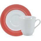 Aparelho De Jantar Saturno 30 Peças Borda Vermelha - Schmidt