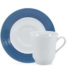 Aparelho De Jantar Saturno 42 Peças Borda Azul - Schmidt - Br