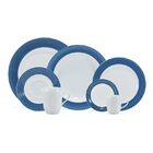 Aparelho De Jantar Saturno 42 Peças Borda Azul - Schmidt - Br