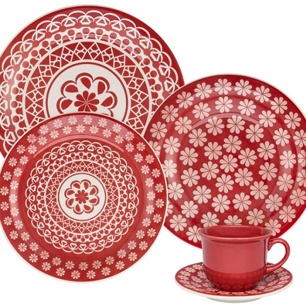 Aparelho Jantar Chá Floreal Renda 30pc Oxford