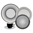 Aparelho Jantar E Chá Porcelana Oxford Noir 20 Peças