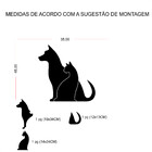 Aplique De Espelho Decorativo Acrílico Cao Gato 35x48cm 38204