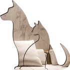 Aplique De Espelho Decorativo Acrílico Cao Gato 35x48cm 38204