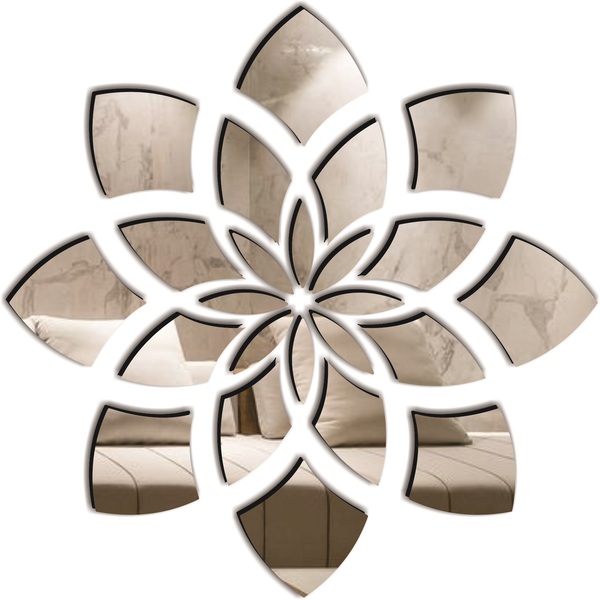 Aplique De Espelho Decorativo Acrílico Mandala 70x70cm 38197