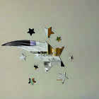 Aplique De Espelho Decorativo Cometa 39x32cm 9 Pçs 38138 Prata