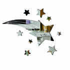 Aplique De Espelho Decorativo Cometa 39x32cm 9 Pçs 38138 Prata