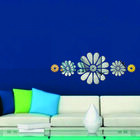 Aplique De Espelho Decorativo Flores 28x76cm 41 Pçs 38131 Pra