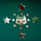 Aplique De Espelho Decorativo Gatinho 59x60cm 13 Pçs 38142 Pr