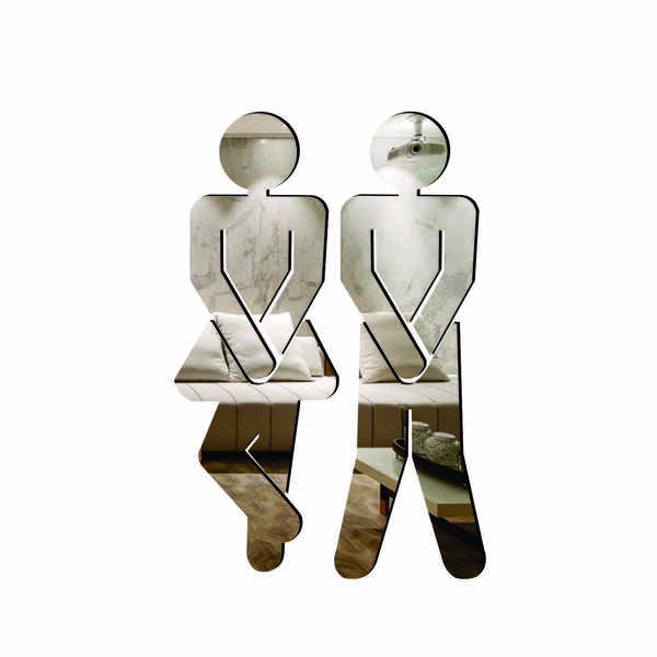 Aplique De Espelho Decorativo Masc Fem 18x12cm 2 Pçs 38143 Pr