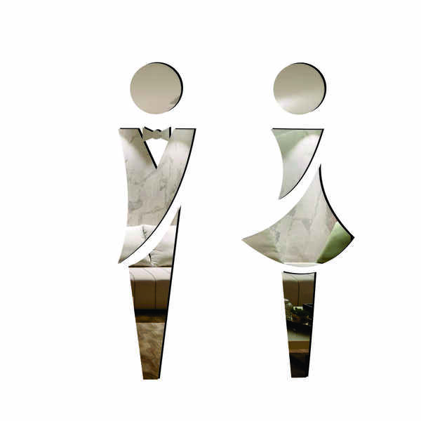 Aplique De Espelho Decorativo Masc Fem 18x12cm 2 Pçs 38144 Pr