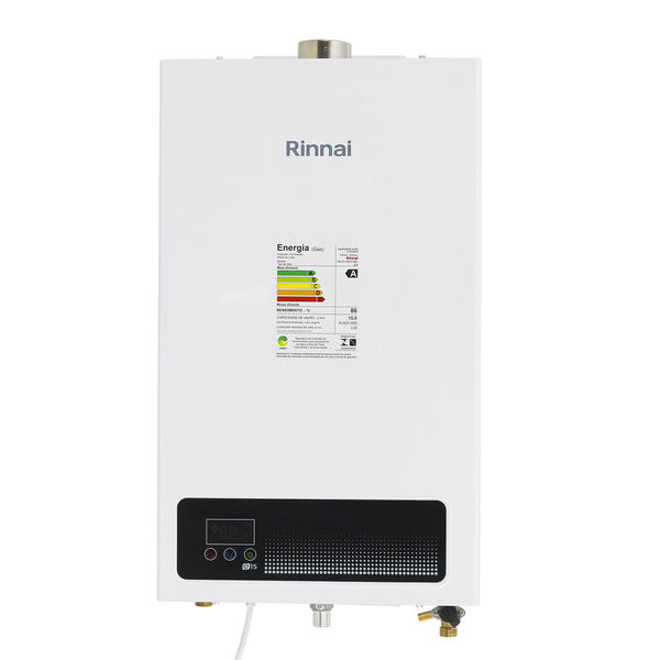 Aquecedor de Água a Gás 15L/min GN Branco Digital E15 Bivolt Rinnai